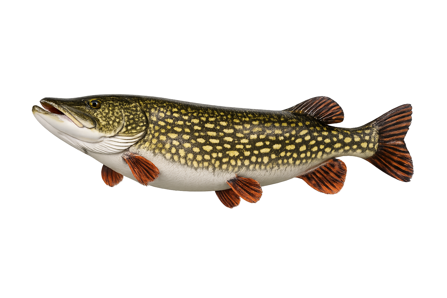 36 in Northern Pike illustration in the thick profile