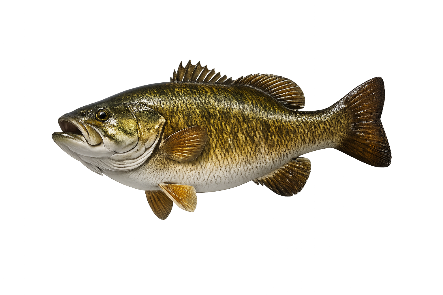 18 in Smallmouth Bass illustration in the thick profile