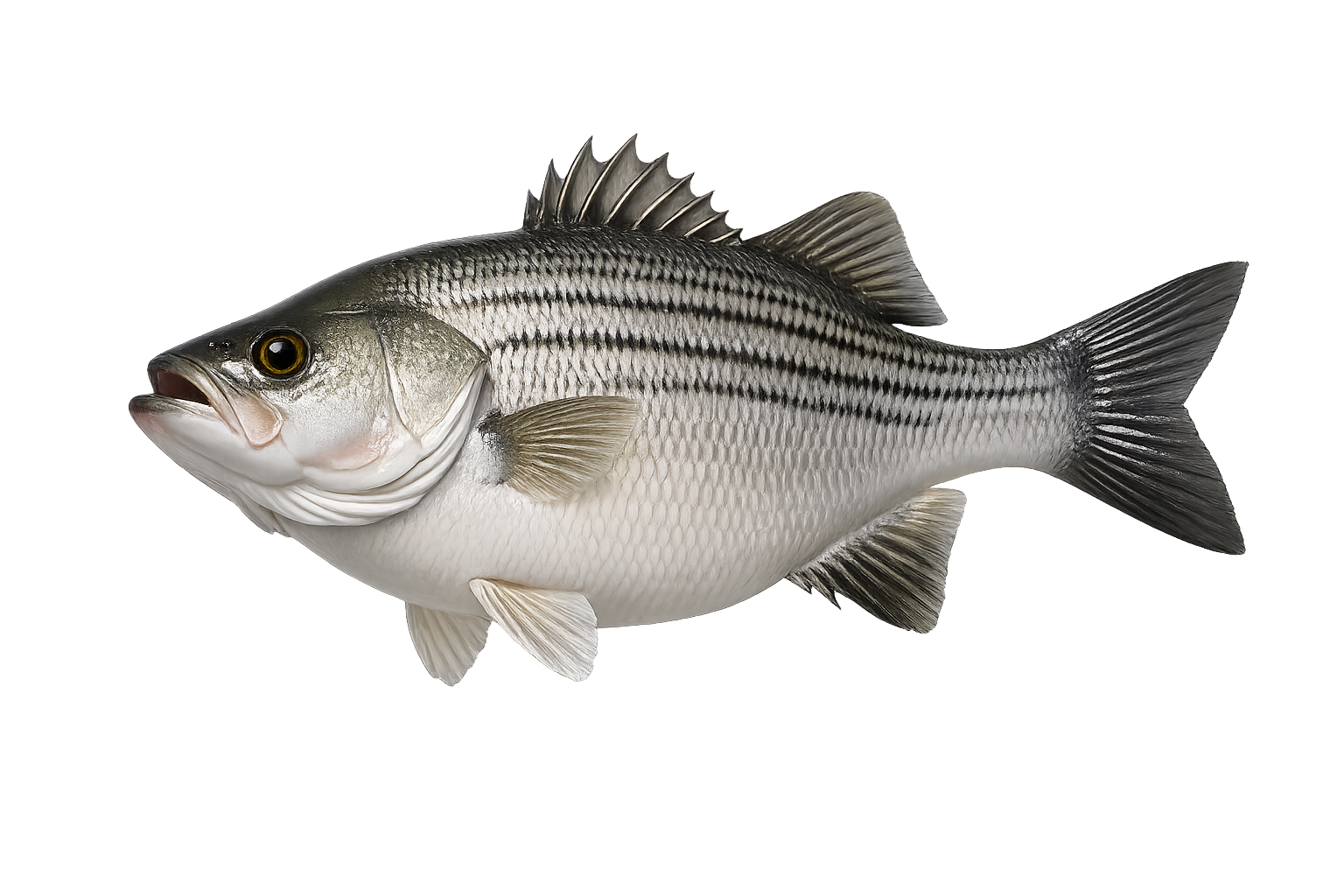 15 in White Bass illustration in the thick profile